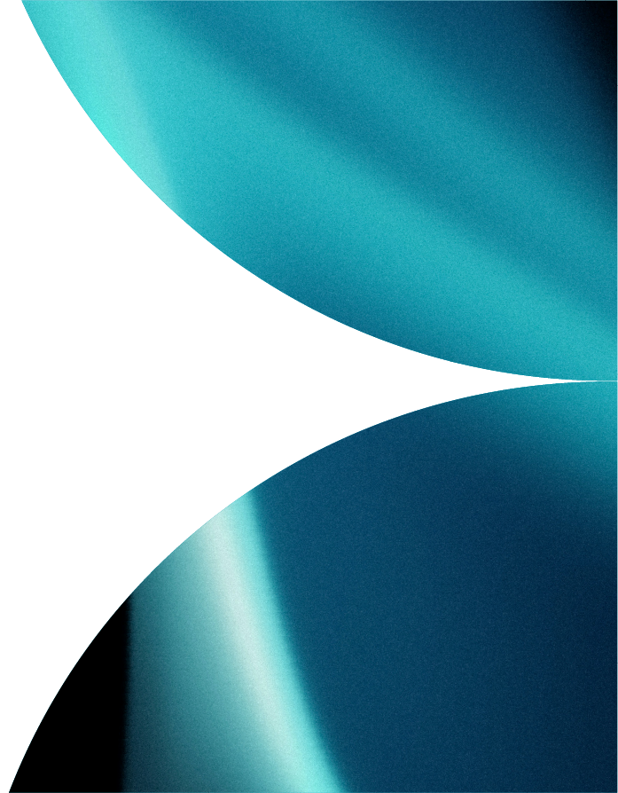 Abstract background with smooth, curved shapes in shades of blue, teal, and black.