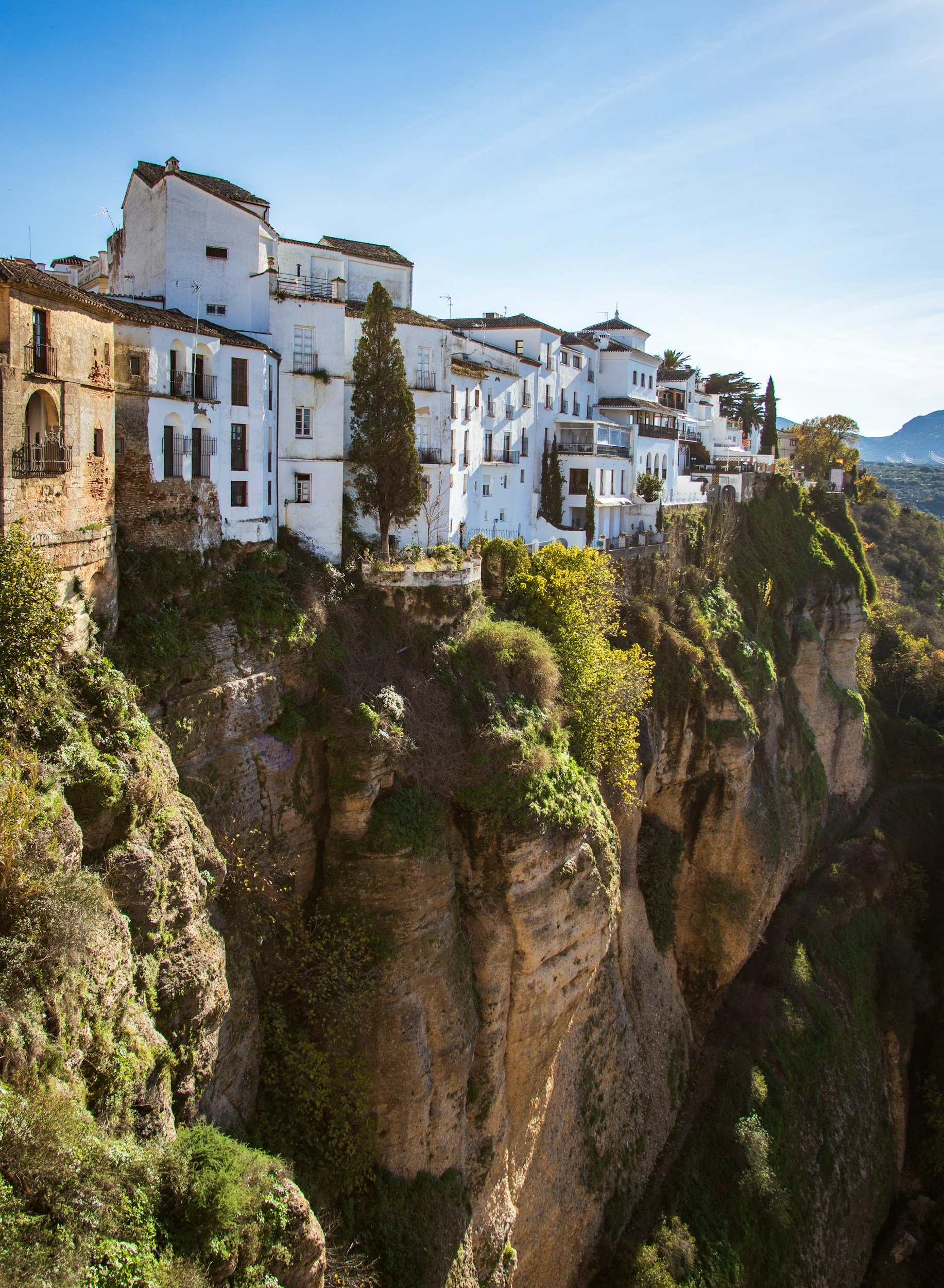 Cliffs of Ronda in Málaga, Spain, with houses overlooking the dramatic El Tajo gorge