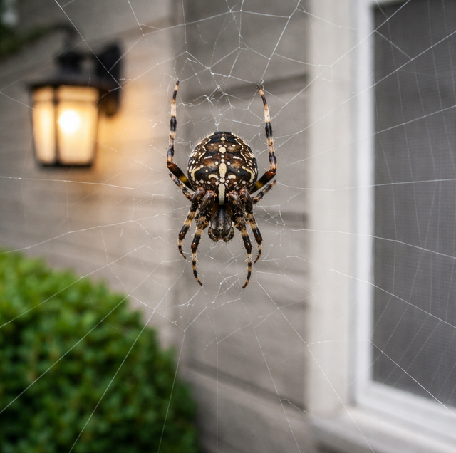 porch light web marking spider entry route