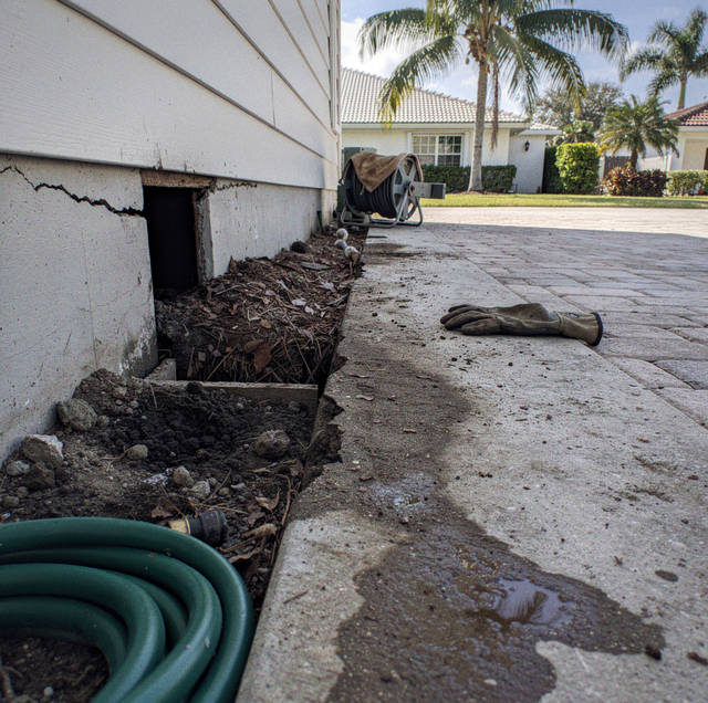 South Florida rat entering home through garage gap