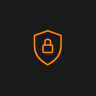Icon of a shield with a lock, symbolizing security or protection.