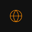 simple line illustration icon of a globe