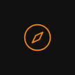 simple line illustration icon of a compass
