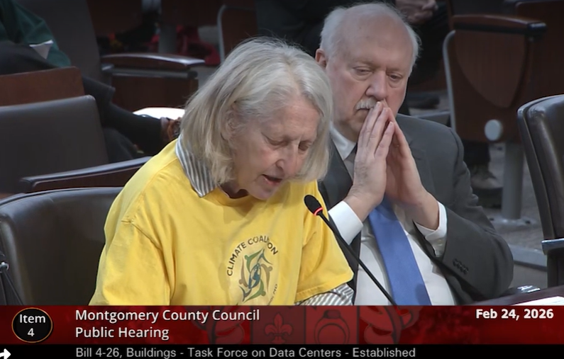 Coalition members testifying at MoCo Council Public Hearing on Feb 24th