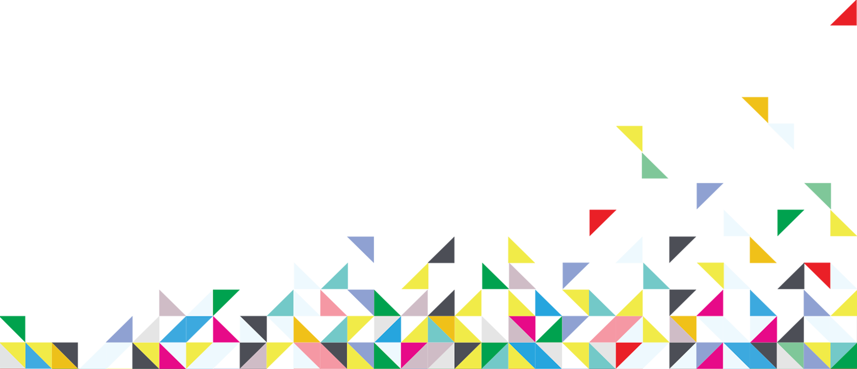 Colorful geometric pattern with triangles and quadrilaterals in various colors, arranged in a mosaic style.