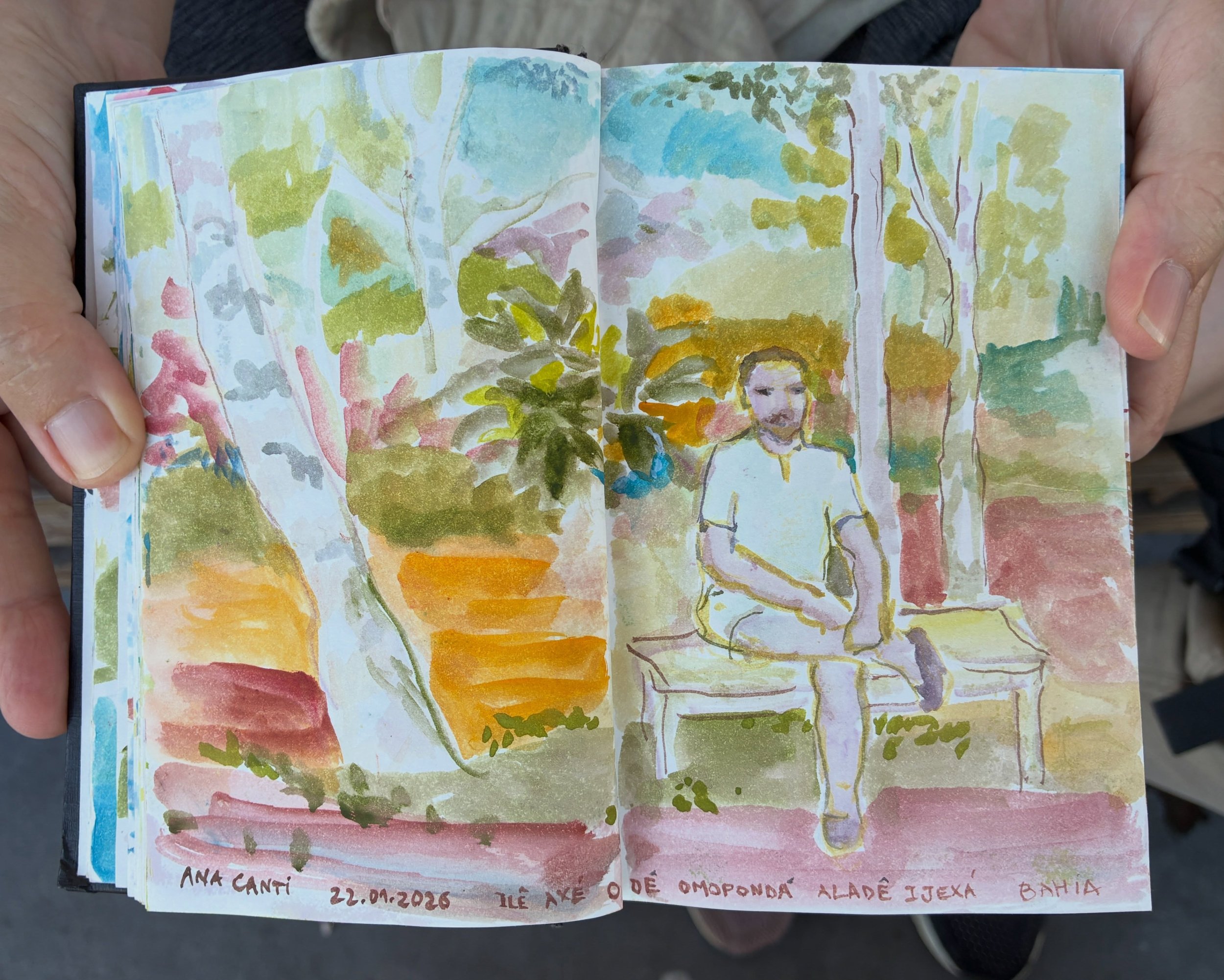 Revendo algumas fotos do come&ccedil;o do ano. Eu numa aquarela da @ana.canti.14 ❤️