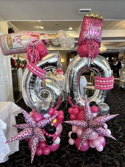 This young 60 year old loves pink and celebrated her big day at The Washington Crossing Inn in Bucks County PA.