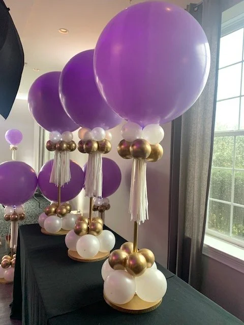 Balloon Centerpieces with Jumbo Toppers- Set of 8