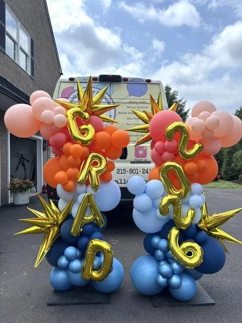 These fabulous graduation balloon columns were all the rage at a graduation party in New Hope PA!