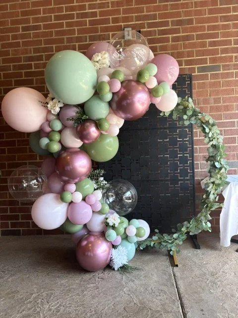 1/2 Balloon 1/2 Floral Balloon ring was great for a 70th surprise party in Newtown PA.