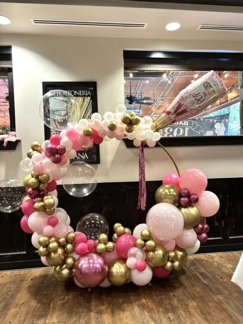 Champagne Bottle Balloon Decor
