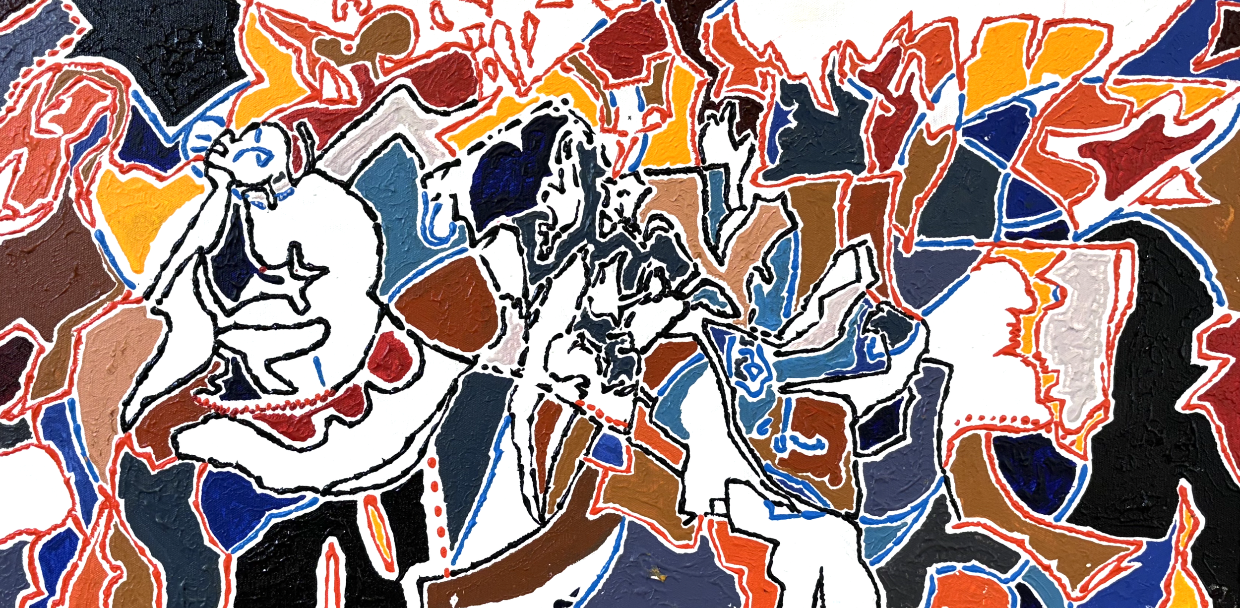 Whishaw’s Dancers. 2023. Acrylic on board. 75 x 38 cm.