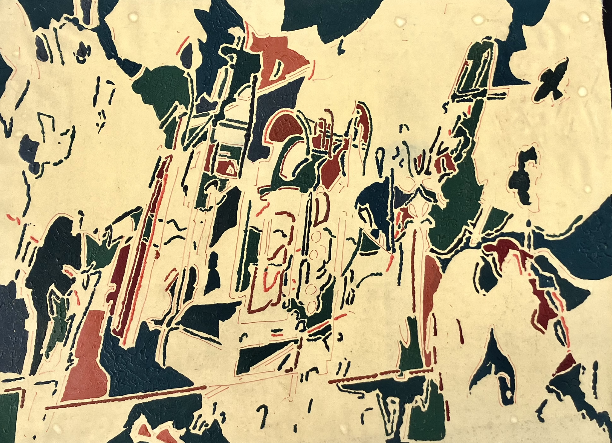 Helicopter. 2025. Acrylic and ink on canvas. 60 x 100 cm.