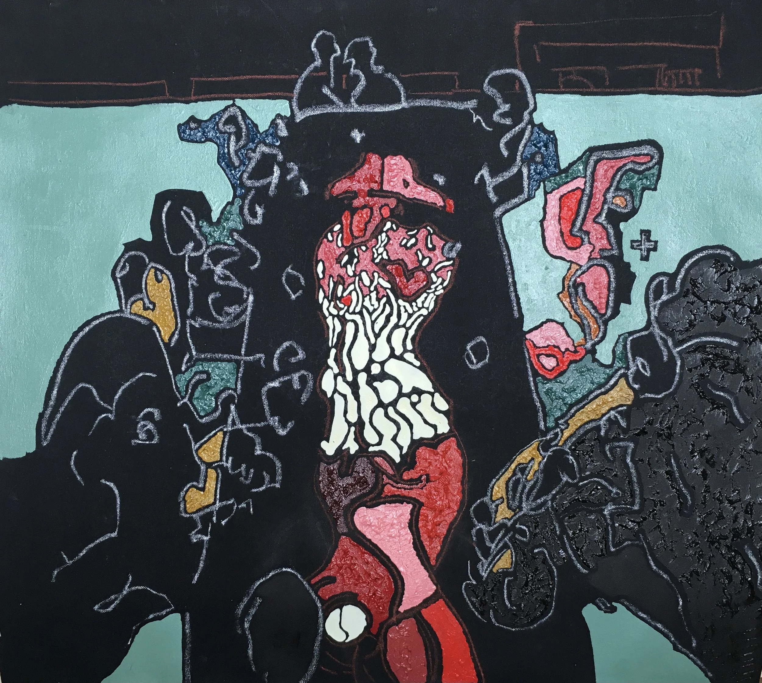One By One. 2024. Oil on canvas. 100 x 60 cm.