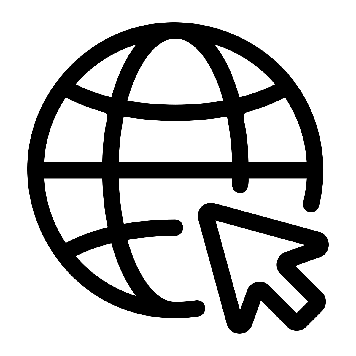Clip art of a globe and a computer mouse.