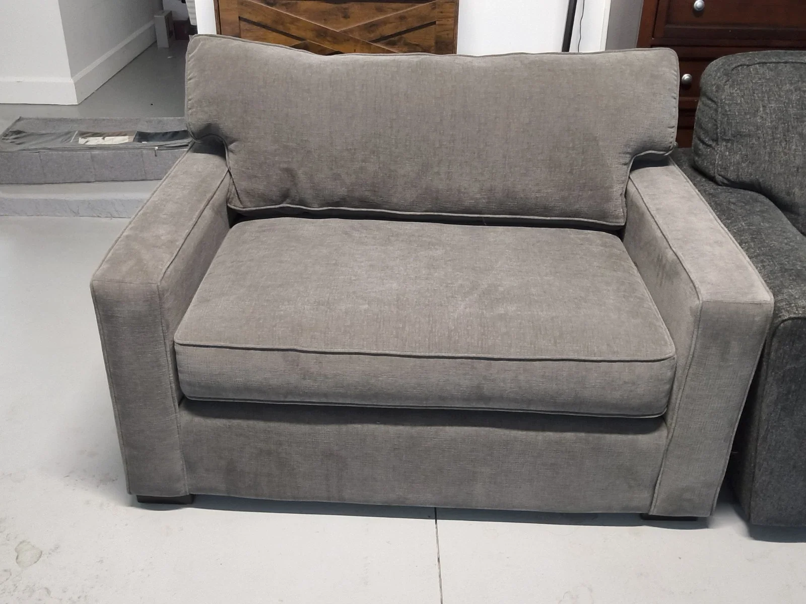 Macy’s Radley 54" Fabric Chair-and-a-Half / Twin Sleeper Couch - Gray