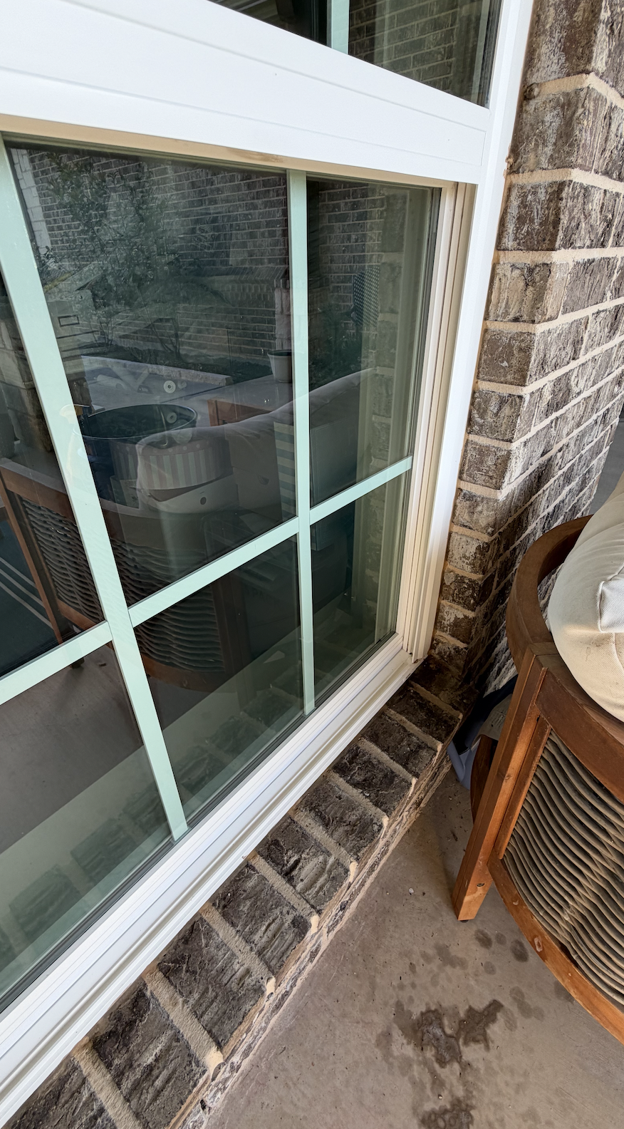 After cleaning large office window and now looks very clean with clarity and a nice clear view out the front office.