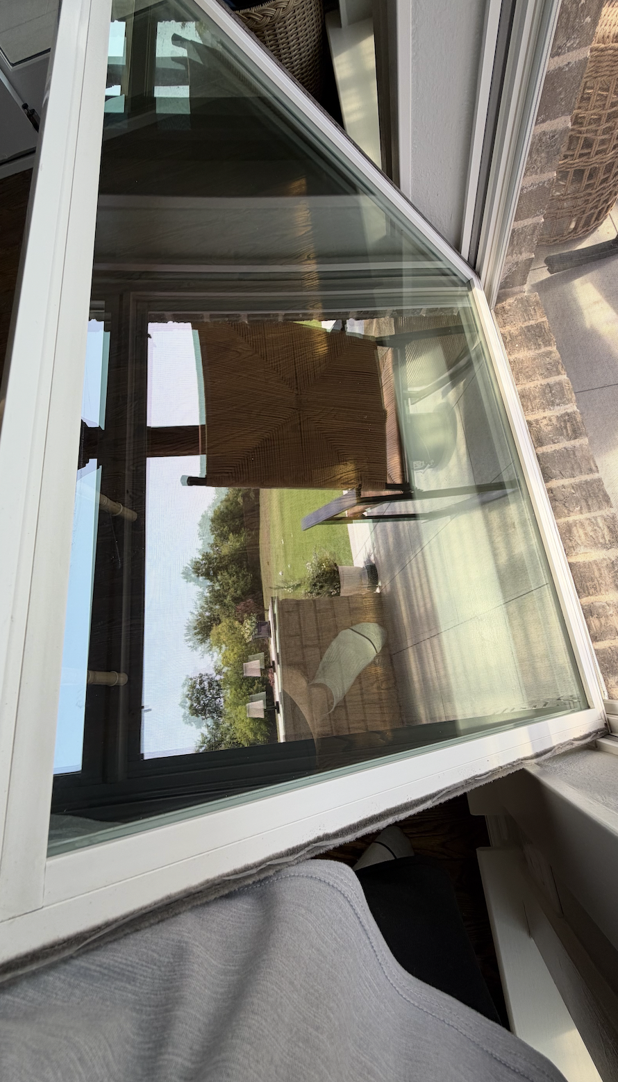 After window cleaning and view from inside window to show shine and cleanliness with professionalism for customer support.