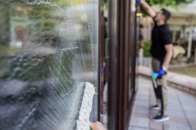 Freshly cleaned residential windows free of seasonal dust and pollen