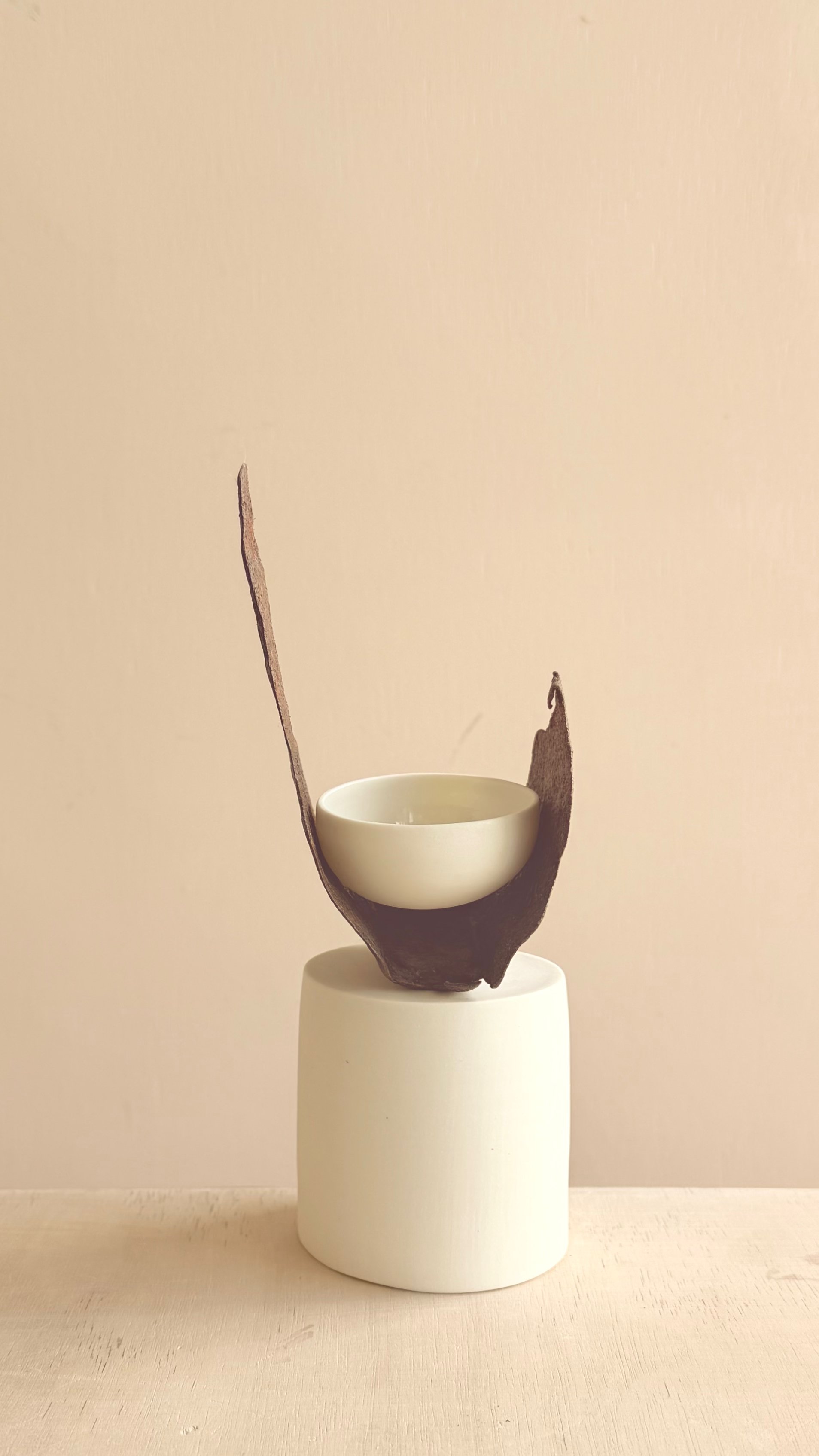 NM - Winged Altar — Wheel thrown porcelain, found object