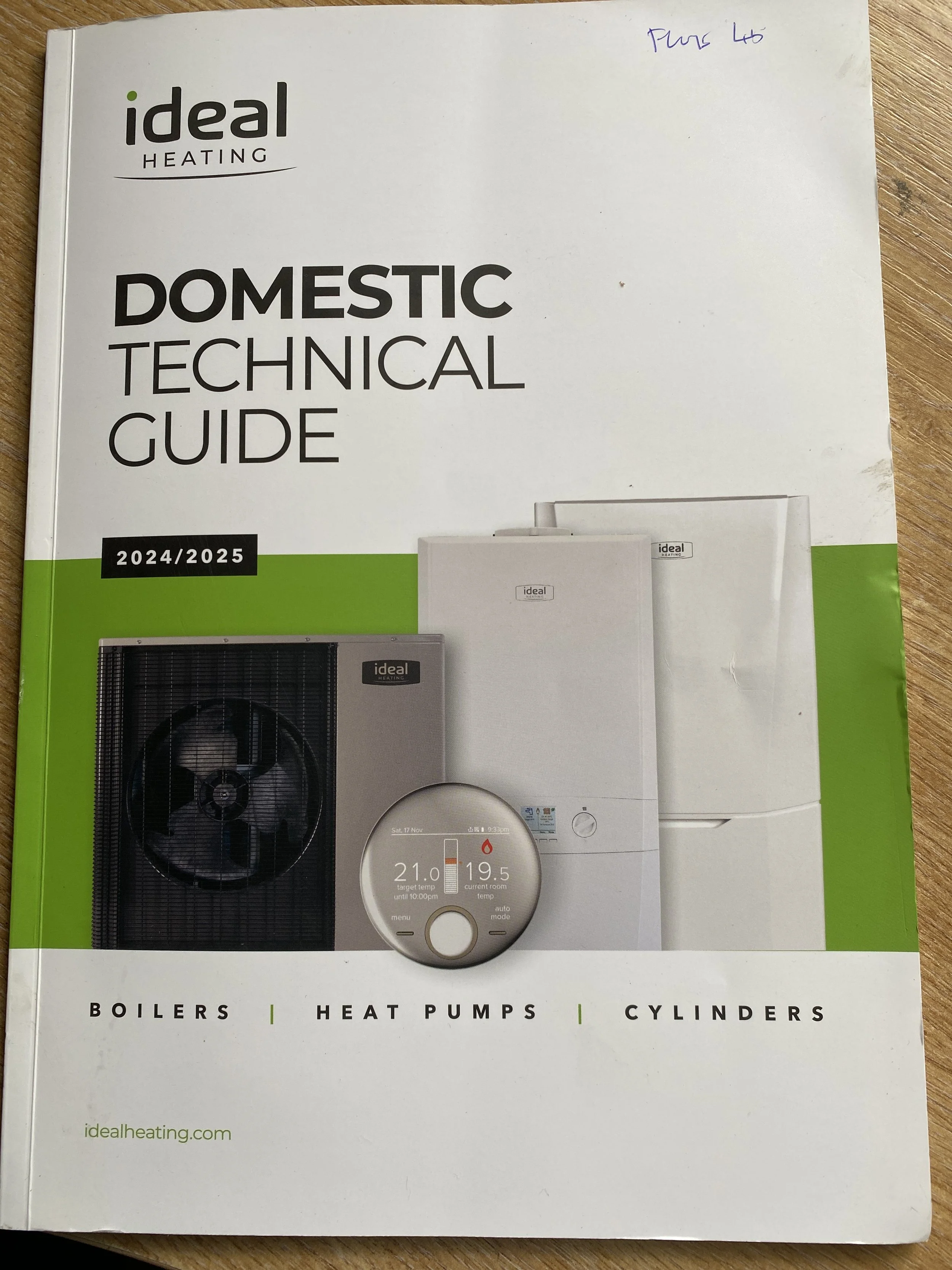 Front cover of an Ideal Heating Domestic Technical Guide booklet, 2024/2025