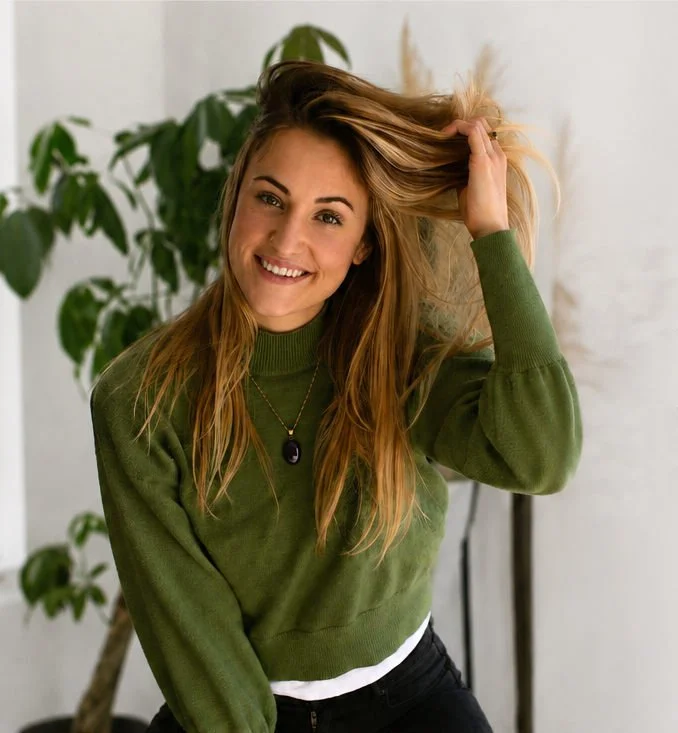Anna Portrait in green sweater