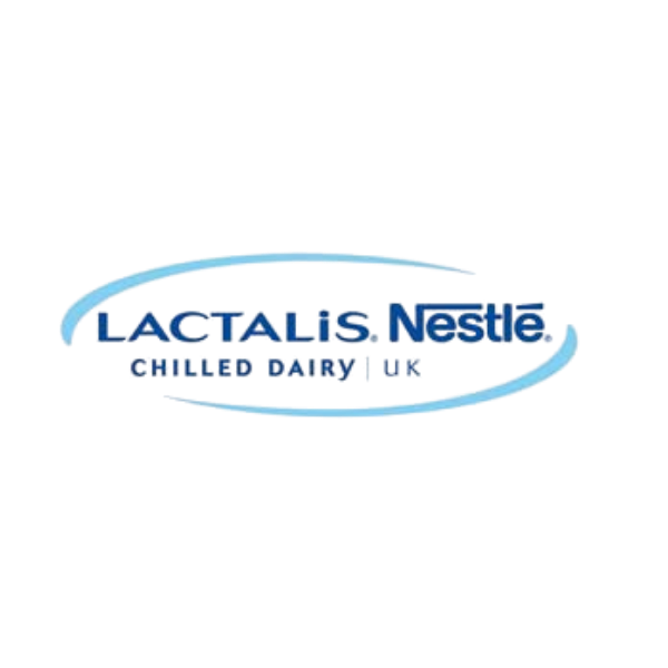 LNCD Logo as a blue and white oval shape sign reading "Lactalis Nestle" with the subtitle "Chilled Dairy".