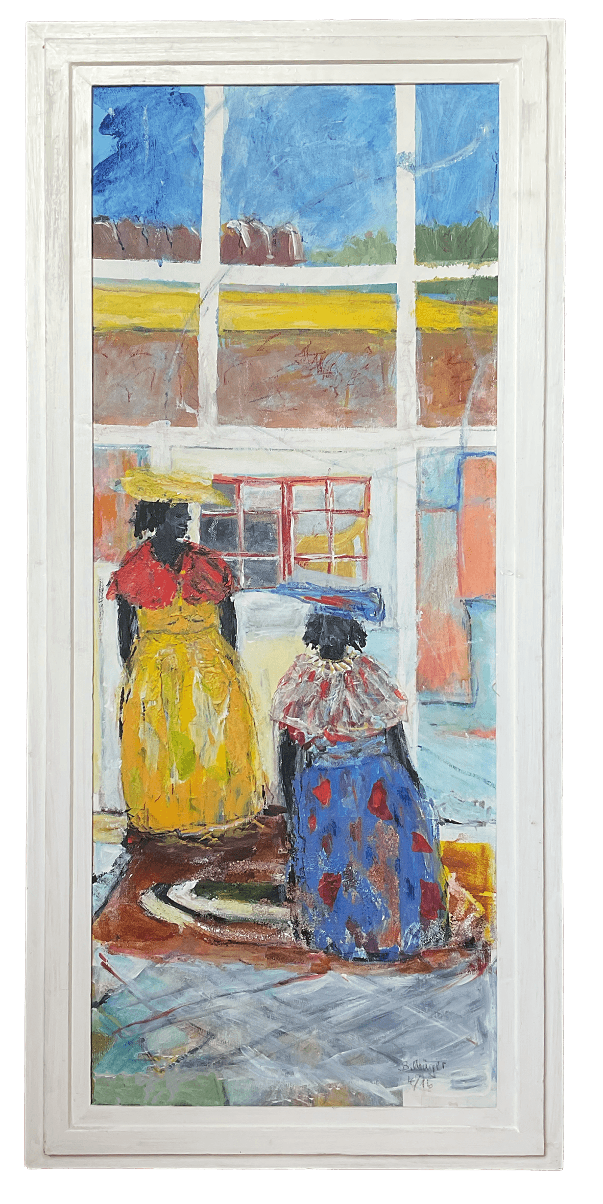 Herero Frauen, 51 x 110 cm, Acryl / Collage