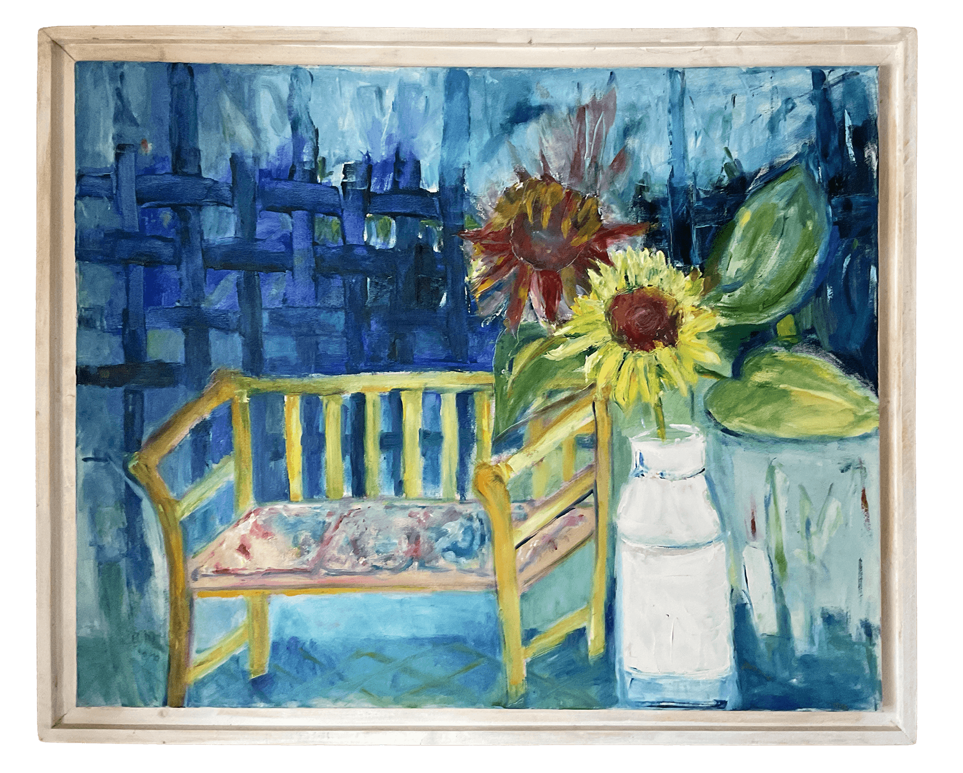 Meine Gartenbank, 105 x 95 cm, Acryl