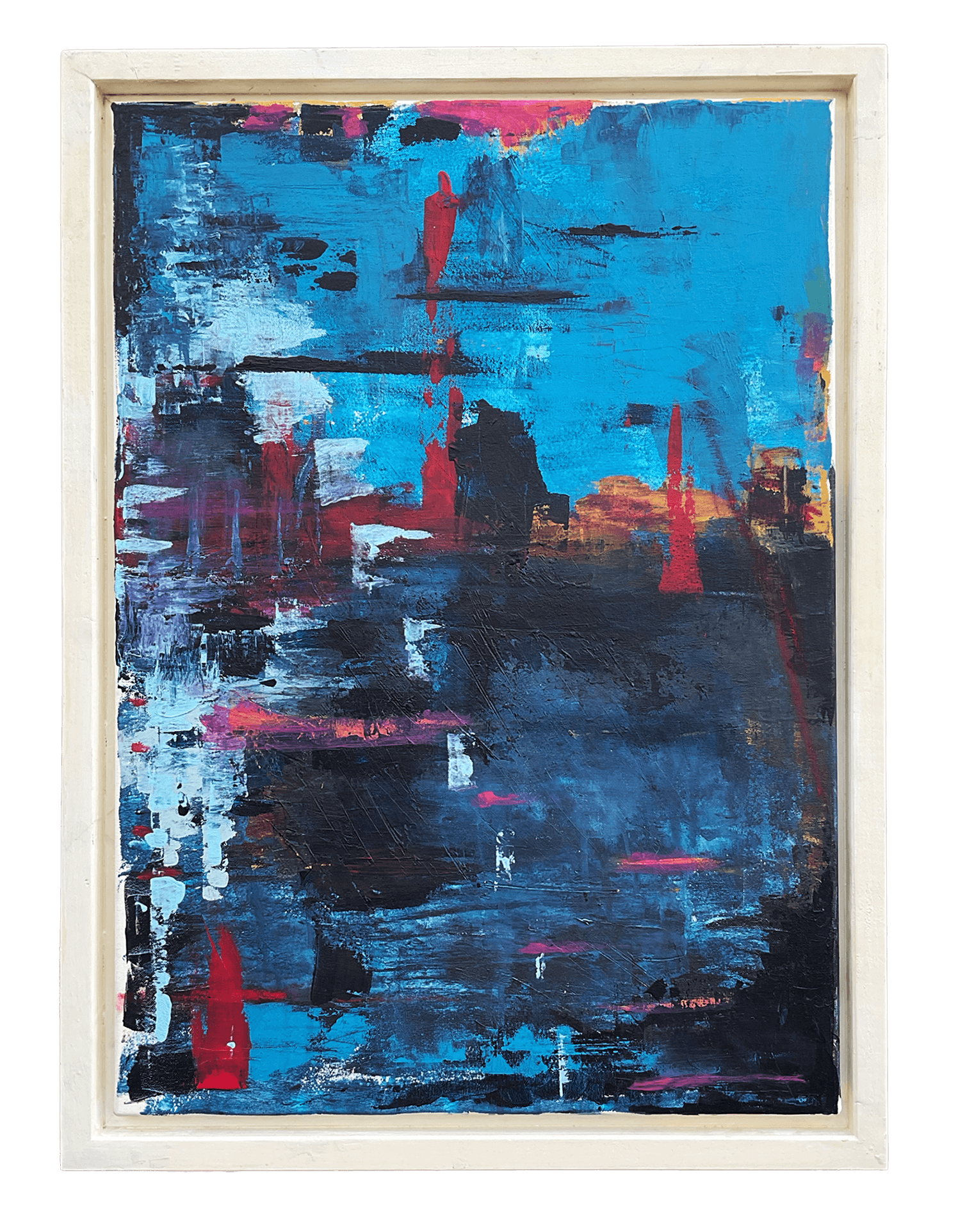 Komposition in Blau, 57 x 49 cm, Acryl