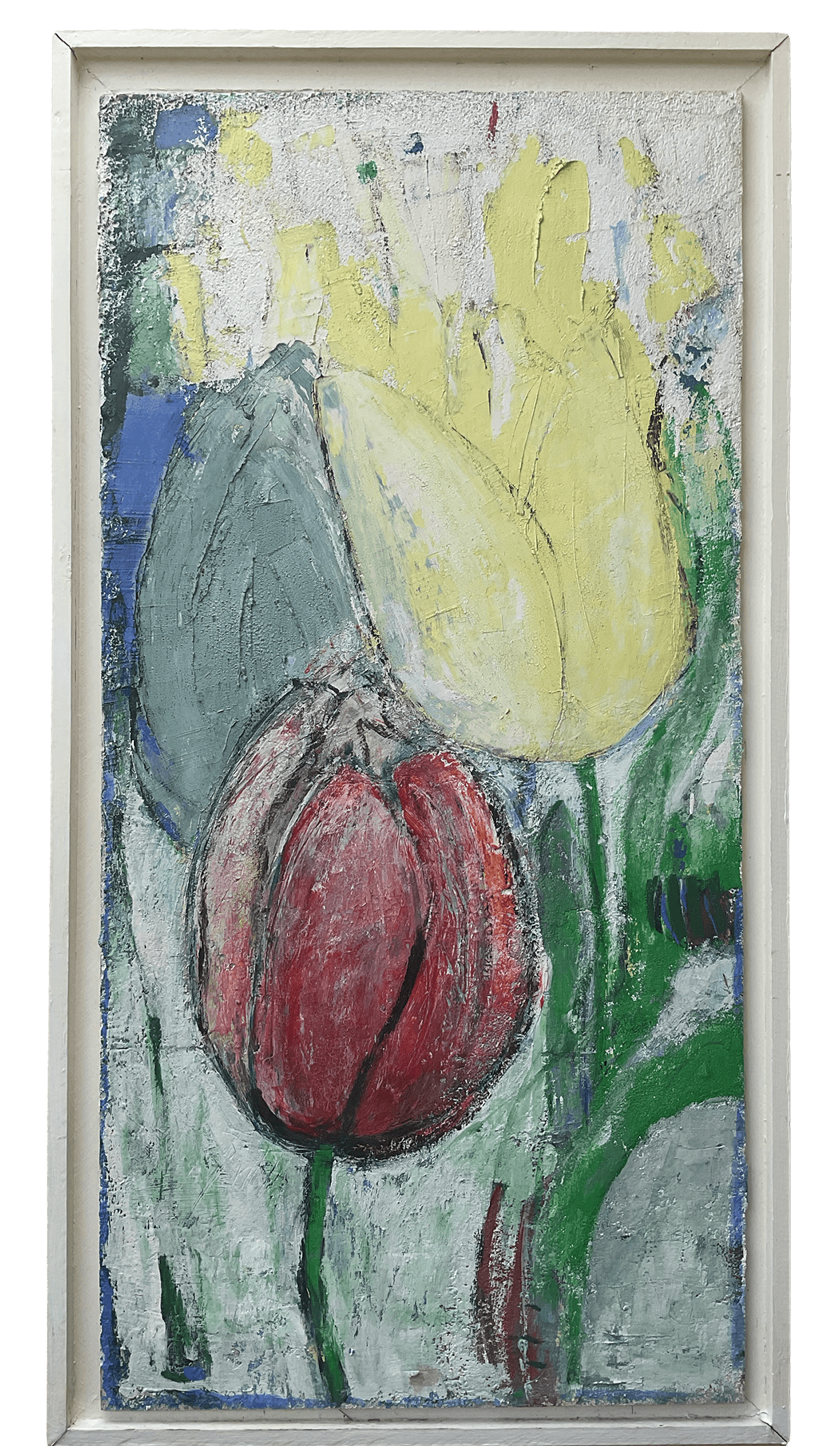 Die großen Tulpen, 132 x 68 cm, Acryl auf Putz