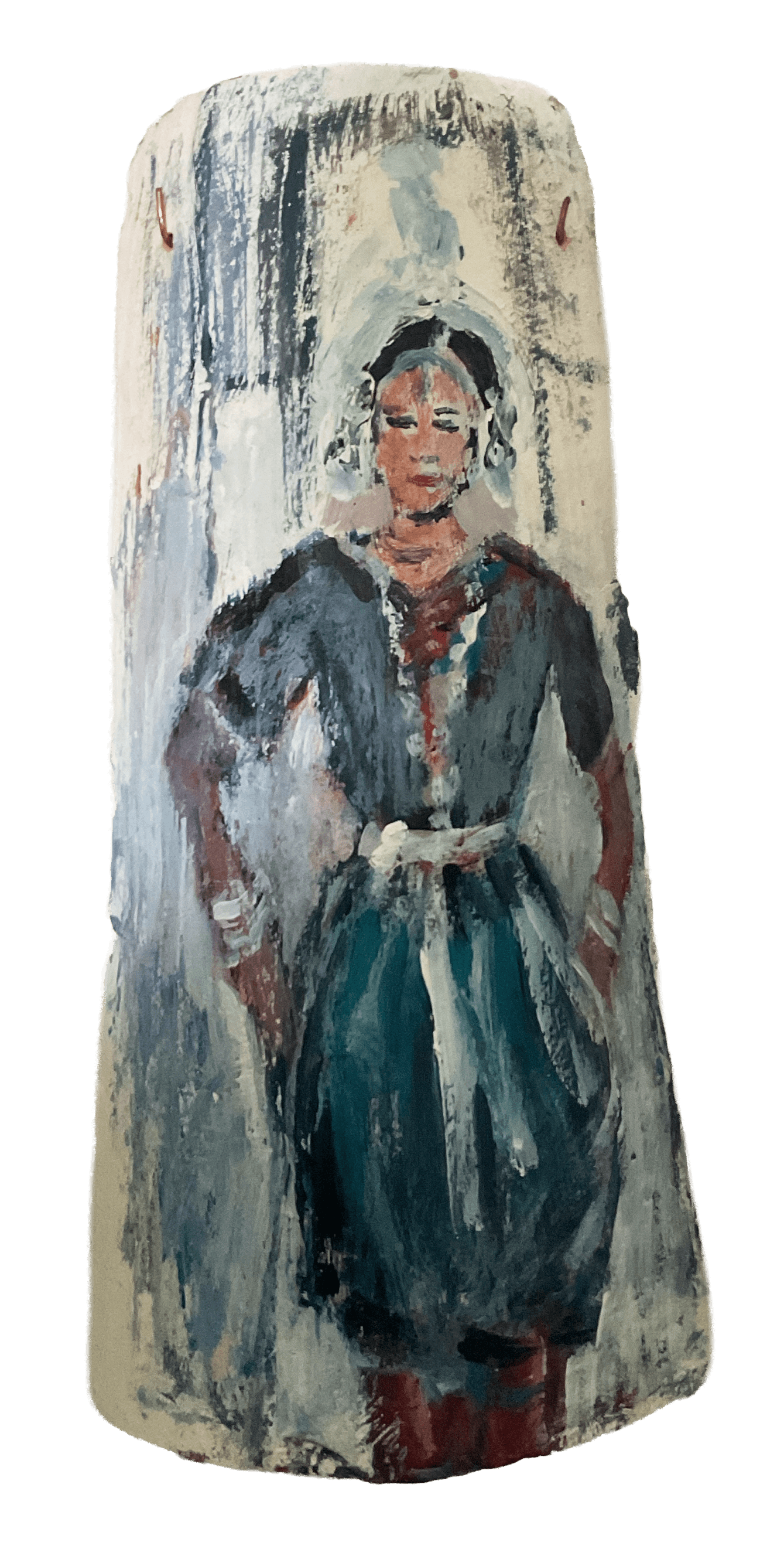 Indische Tänzerin 1, ca. 18 x 44 cm, Acryl auf Firstziegel mit Tiefgrund fixiert