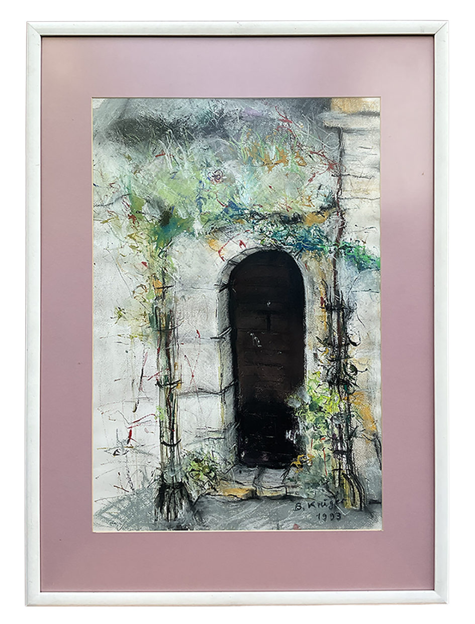 Tür im Perigord, 53 x 74 cm, Aquarell / Kreide