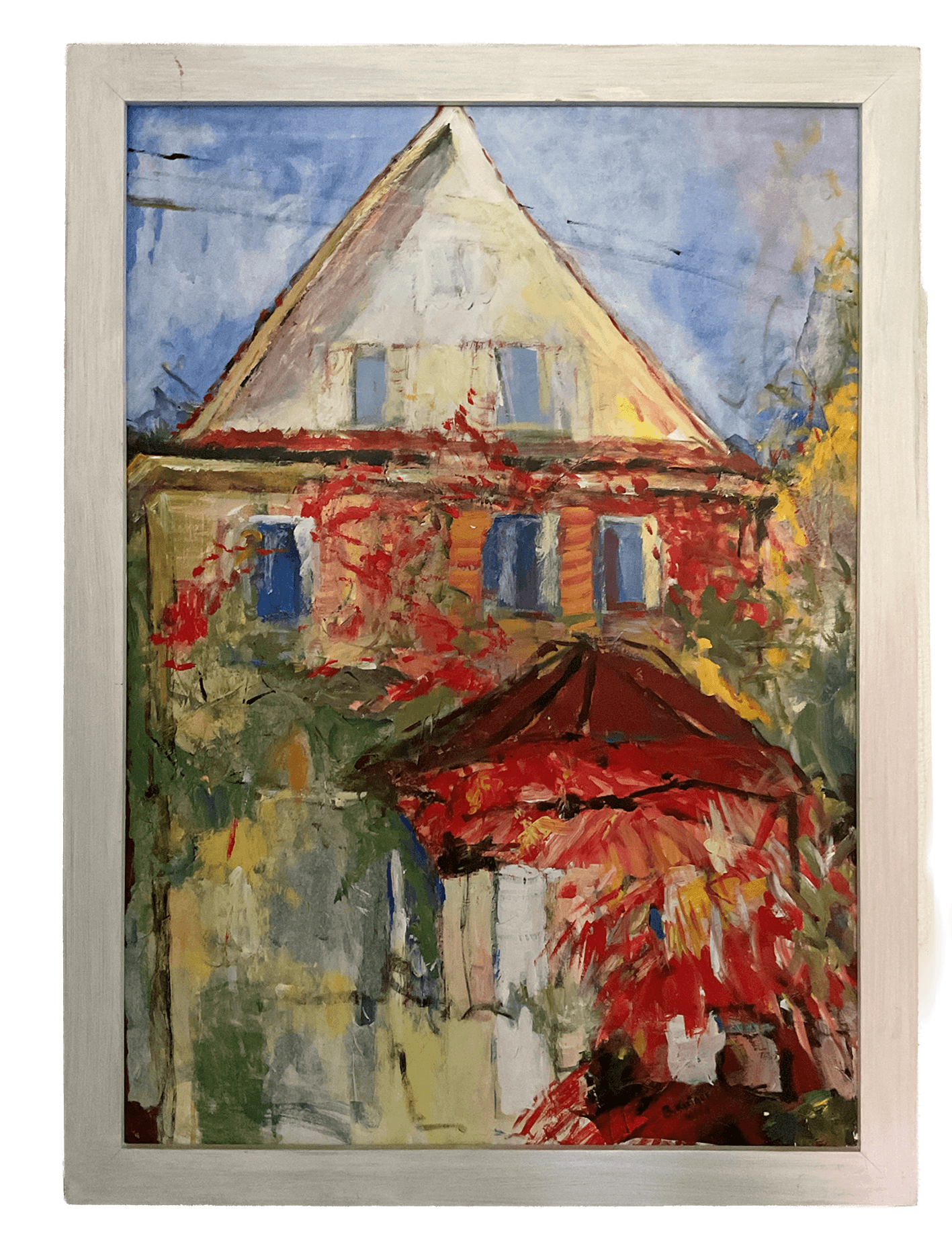 Unser Haus im Herbst, 79 x 107 cm, Acryl