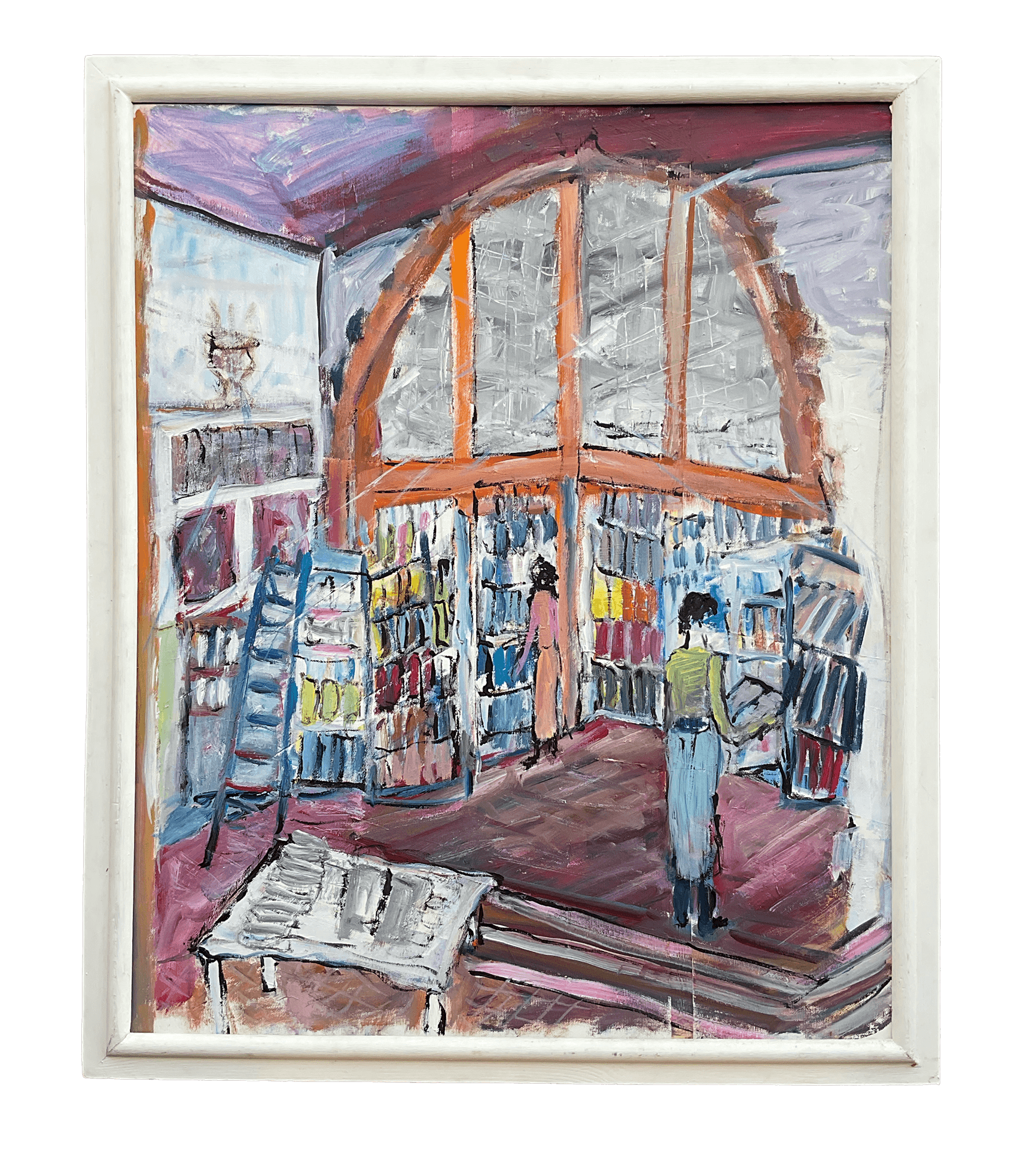 Buchhandlung in Marbach, 72 x 89 cm, Acryl