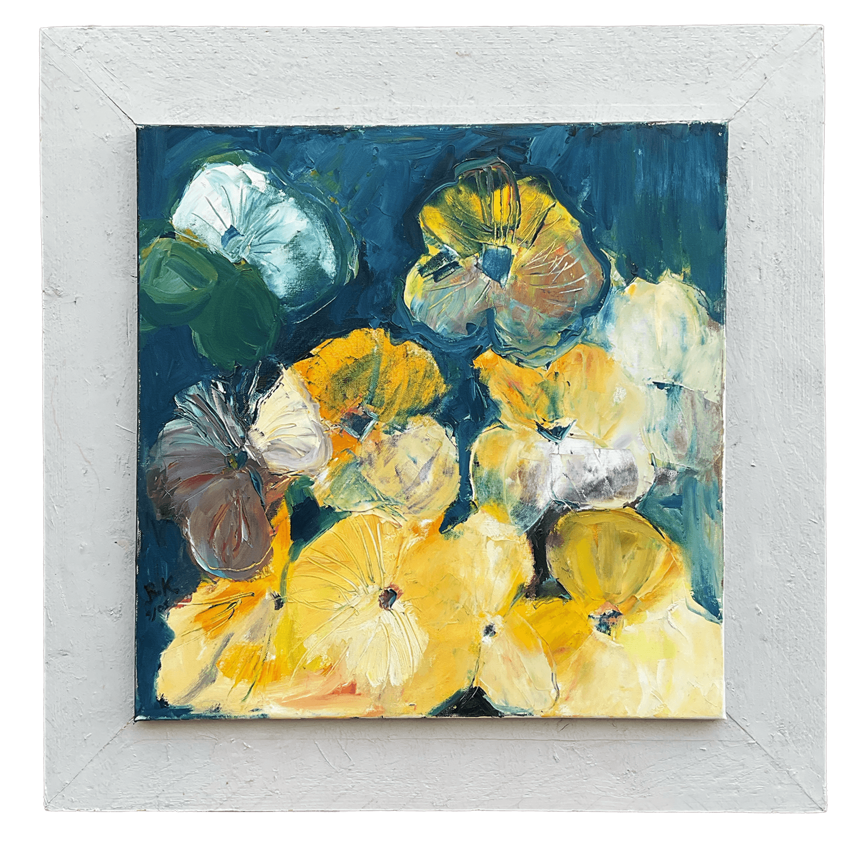 Stiefmütterchen, 81 x 81 cm, Acryl