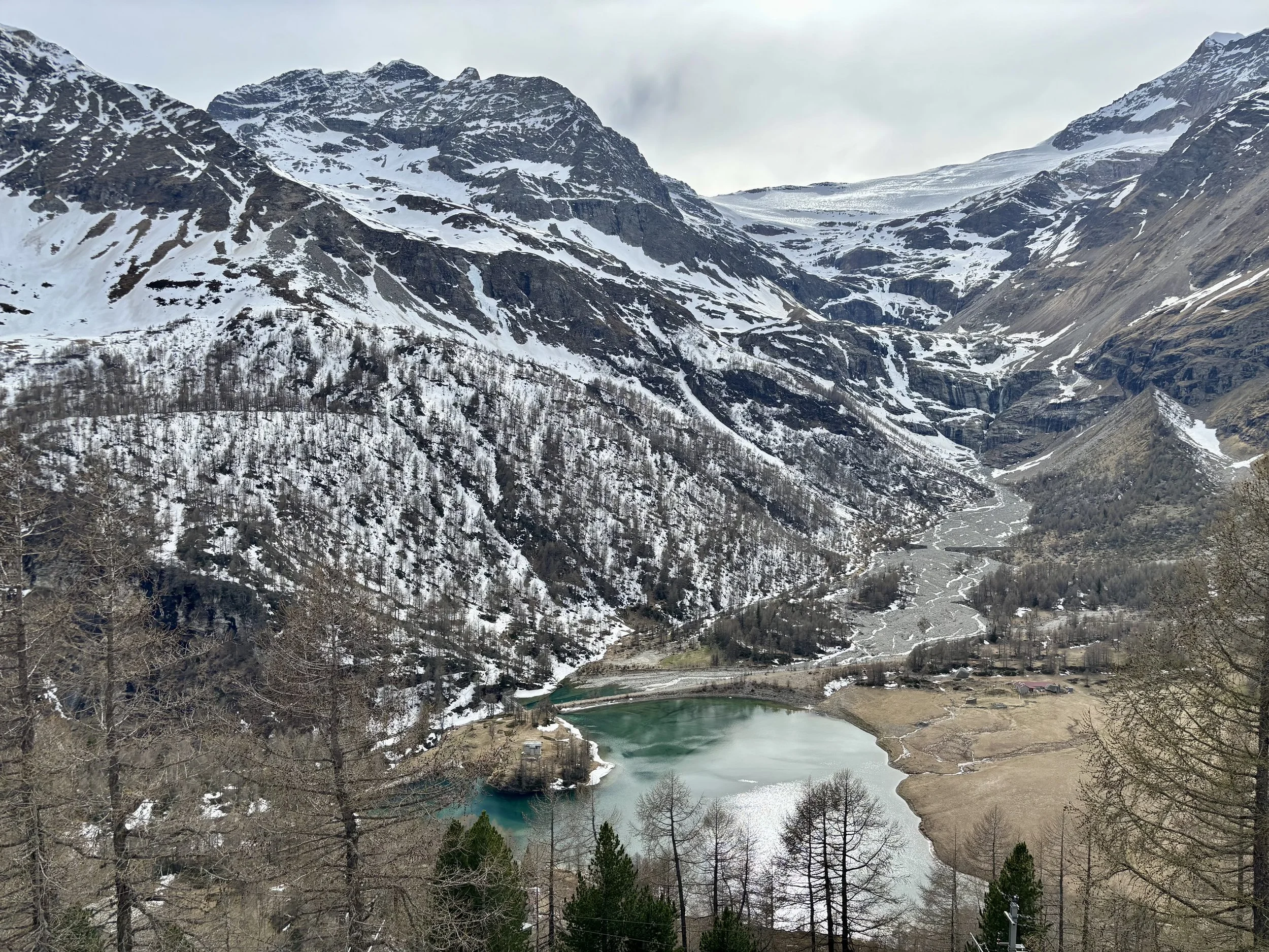 Ospizio Bernina Pass, the highest railway crossing in the Alps, Bernina Express, Switzerland, Italy