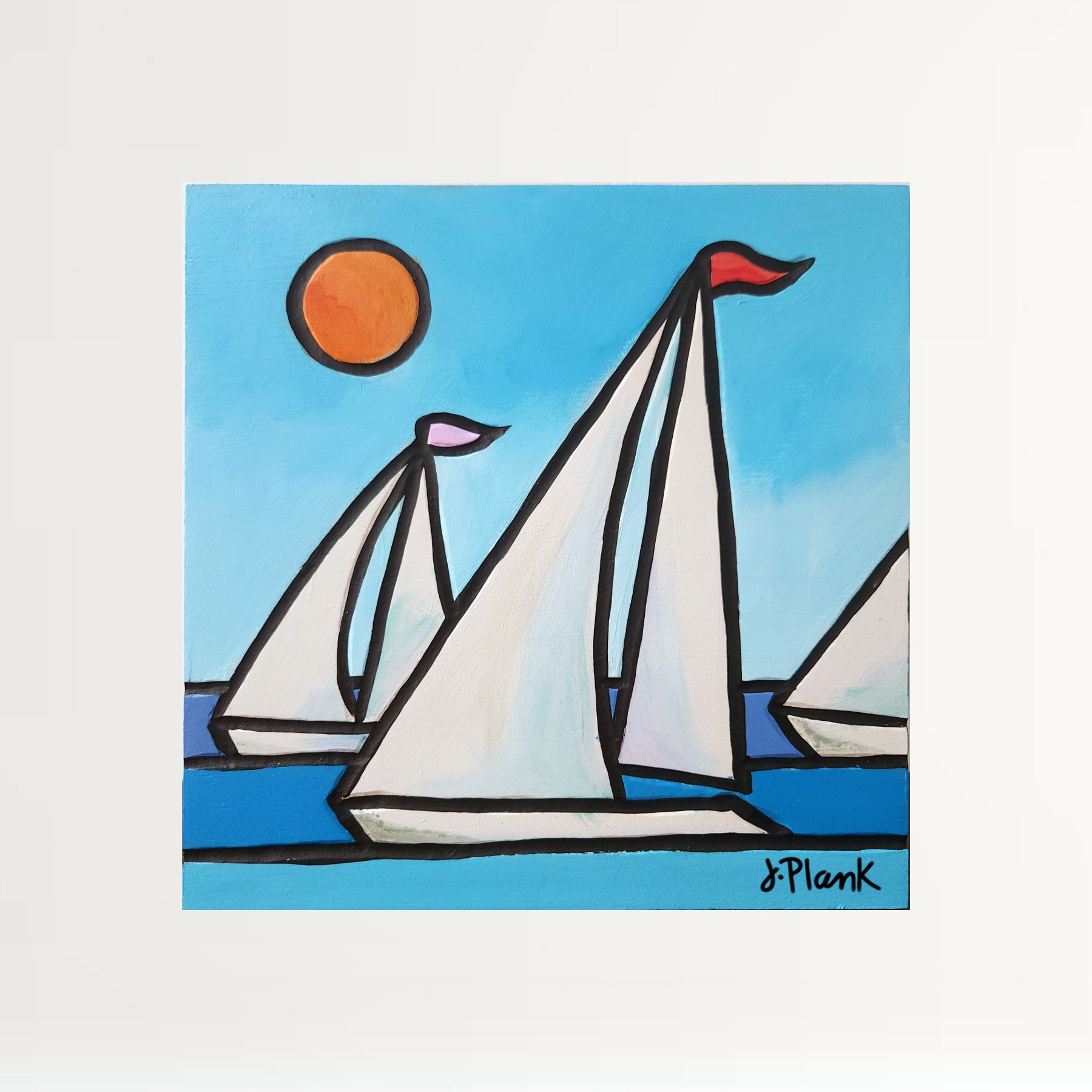 Origial Art - 8" Sailboats