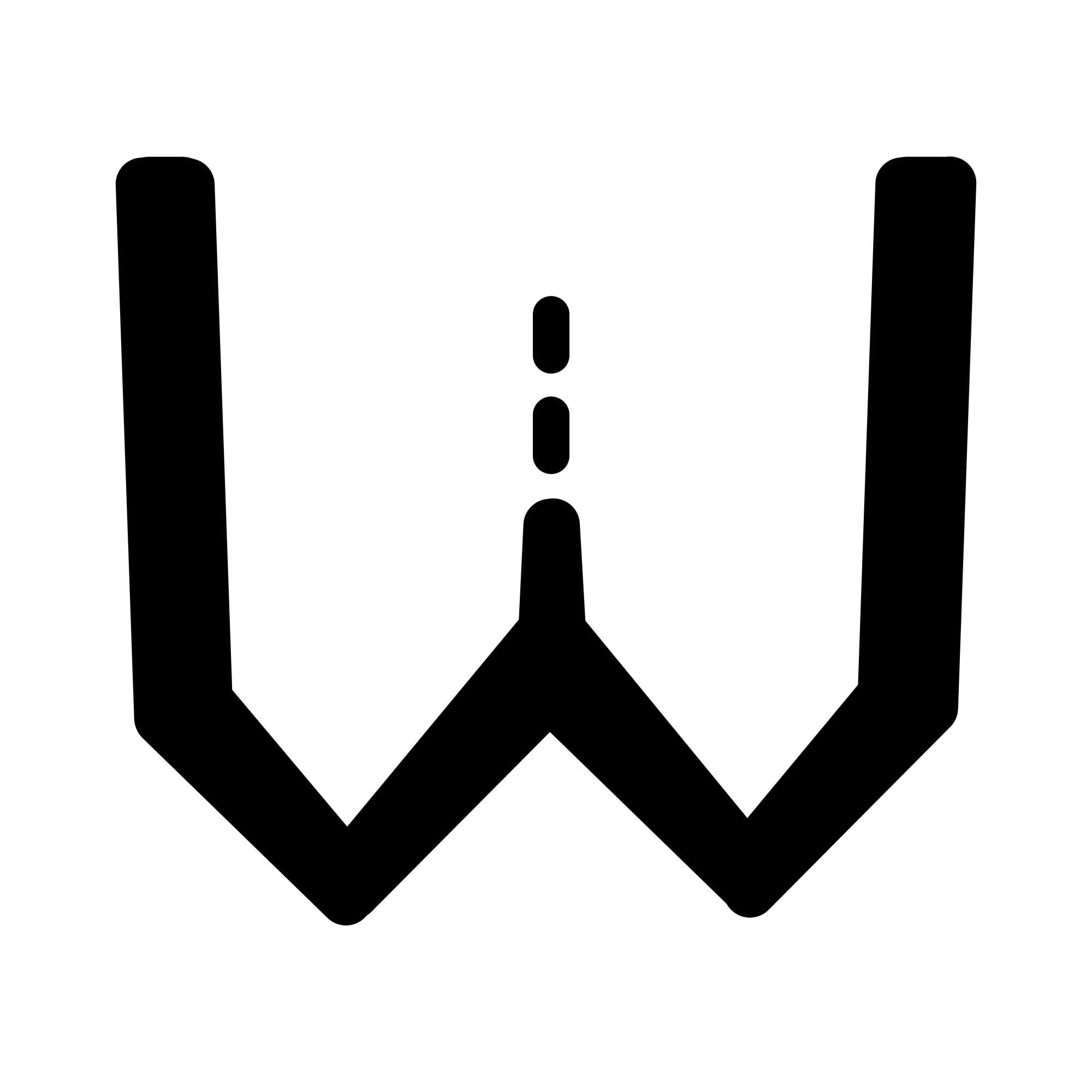 WYSE Logo, a W where the middle of the letter is reminiscent  of  airplane wings landing on a runway