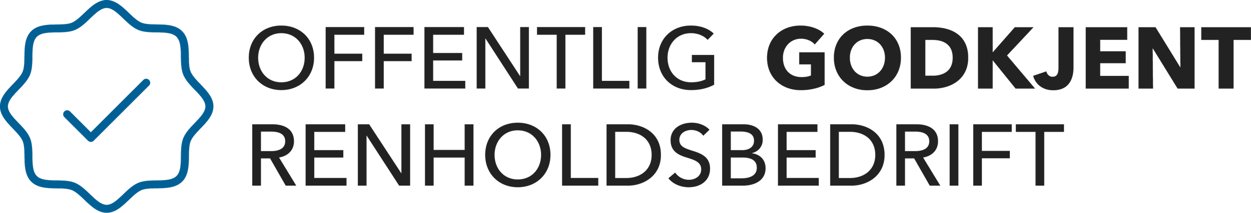 Gjenkjennelsesmerke for offentlig godkjent renholdsbedrift.