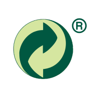 Grønt Punkt logo, med registrert varemerke symbol (®)