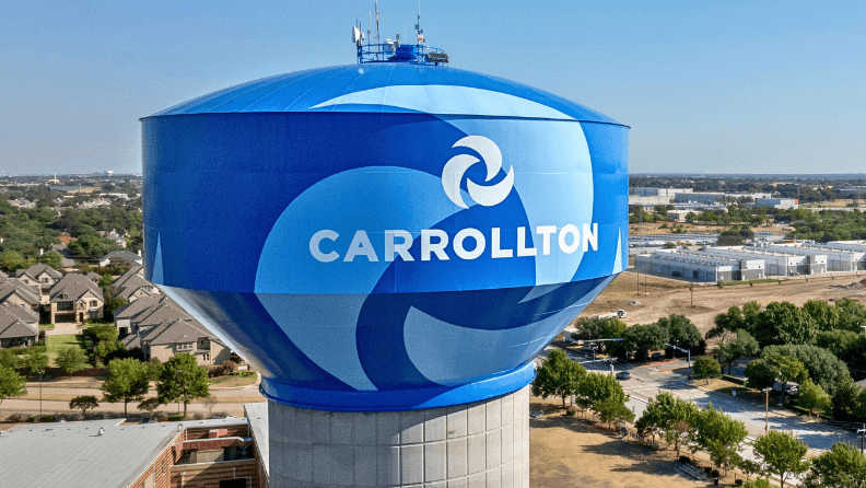 Carrollton Texas water tower