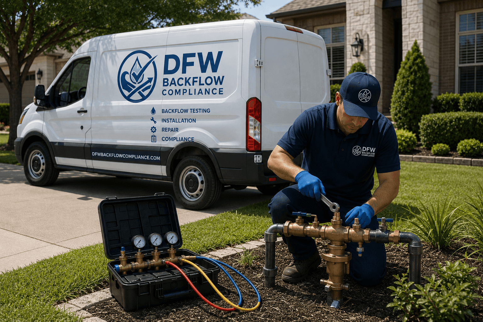 Residential backflow comliance testing for Carrollton Texas
