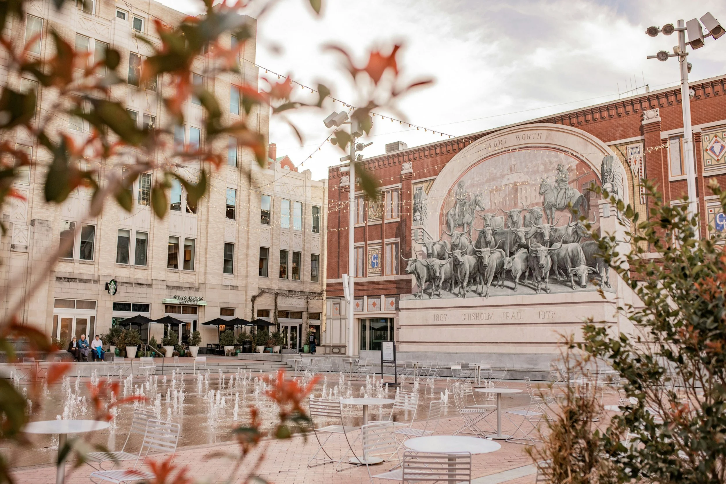 Fort Worth Sundance Square historic mural of chisholm trail for commercial backflow compliance services
