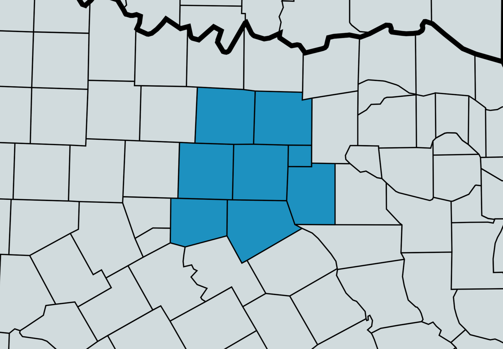 Map of the DFW Metroplex service area for backflow testing, covering Dallas, Fort Worth, Arlington, Plano, Frisco, Denton, and surrounding cities