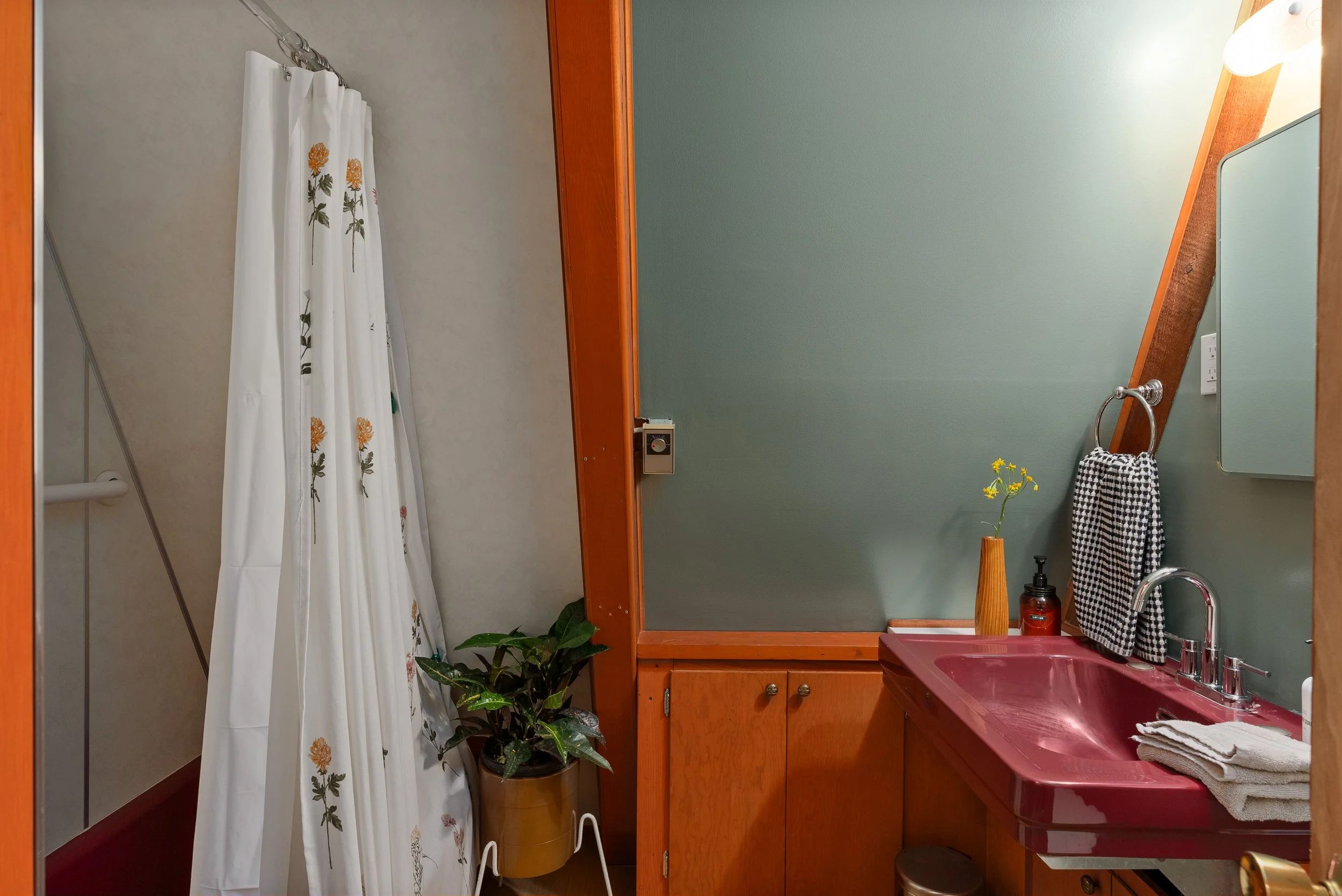 Vintage a-frame bathroom