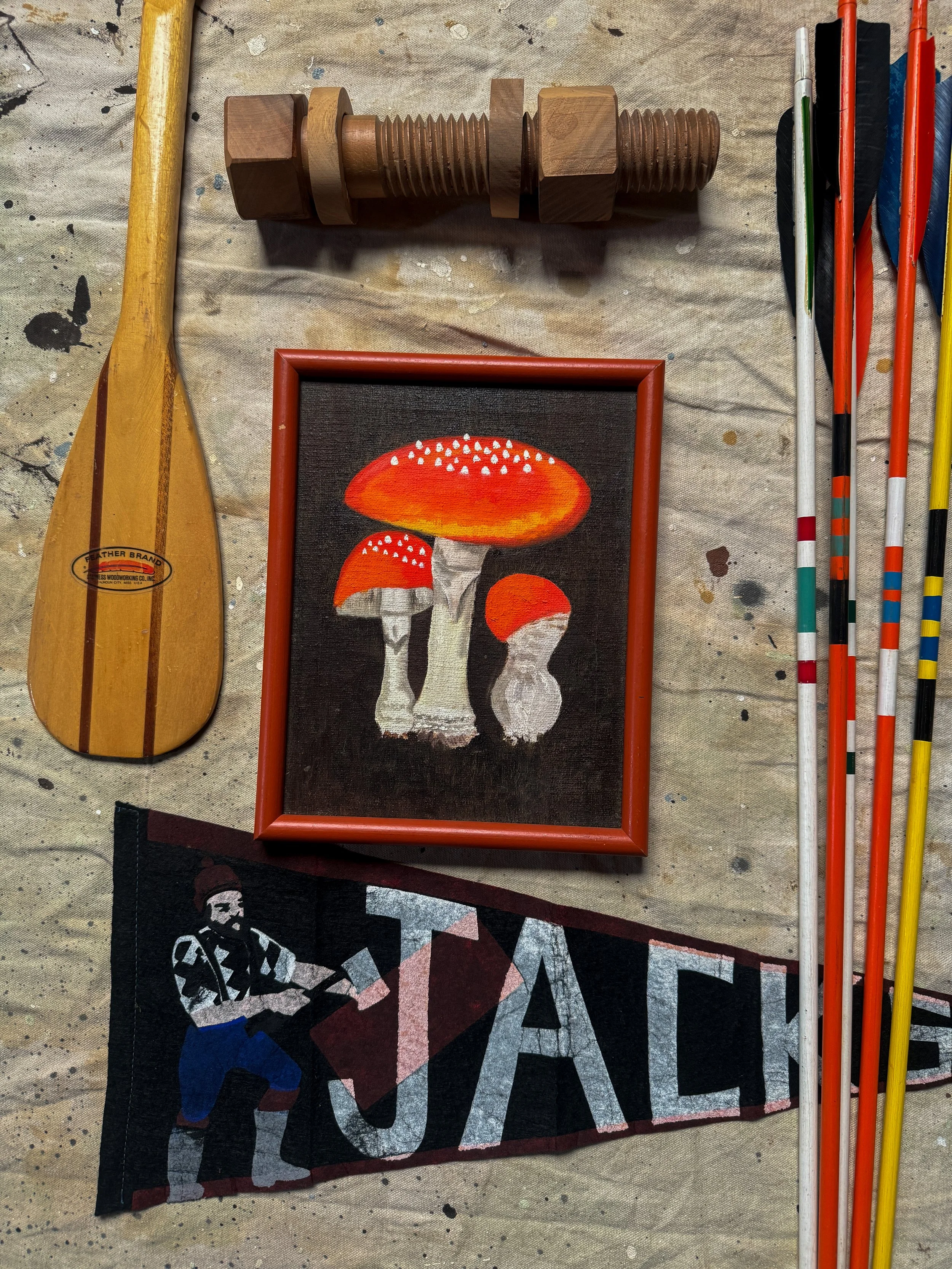 Vintage collection at Camp Juniper, Paddle, Arrows