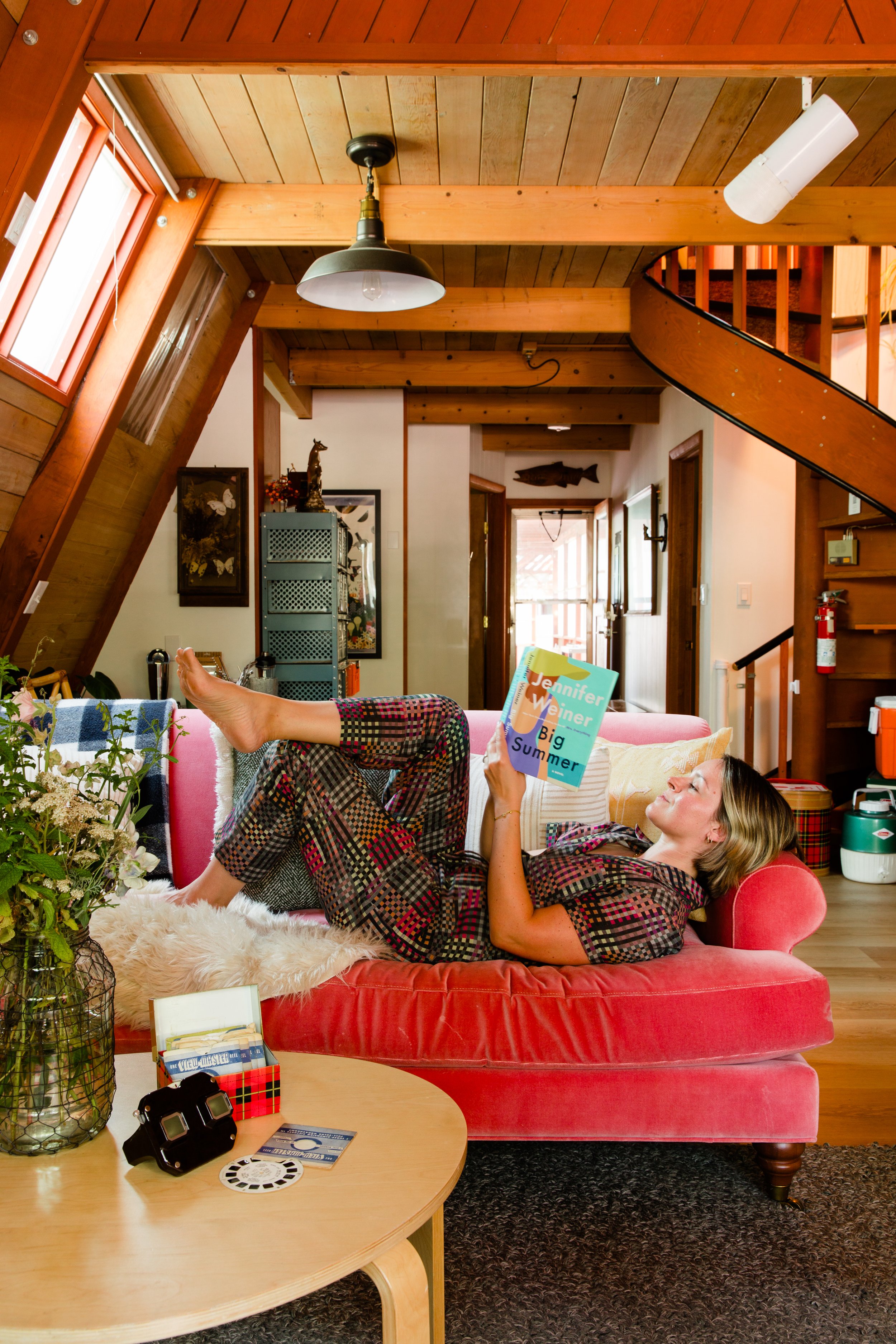 A-Frame cabin living room