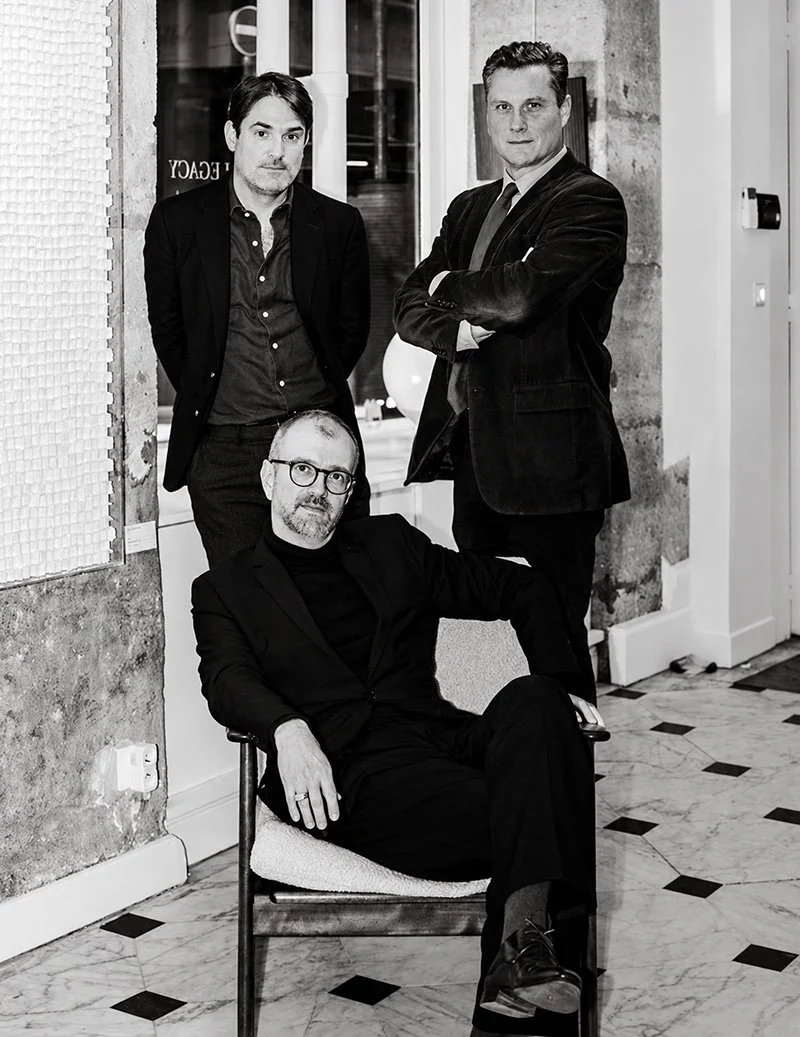 Rodrigue Naucelle, Emmanuel de Boisset et Arnaud Pagnier, associés de Magna Gallery Paris