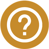 A circular icon with a gold background and a white question mark in the center.